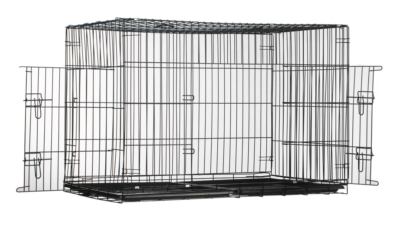Amazonbasics double door folding metal dog crate sales